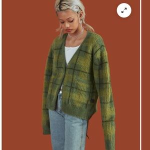 UNIF Green Plaid Cardigan